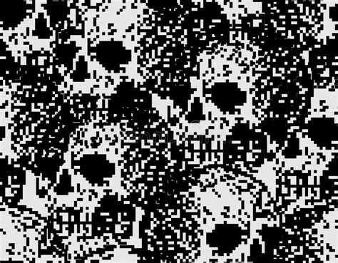 Skull Pixel Art Pattern Seamless Pixelated Skeleton Head Background 8