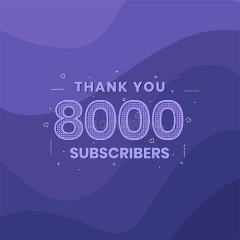 Thank You 8000 Subscribers 8k Subscribers Celebration Stock Vector