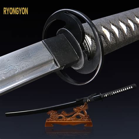 Handmade Katana Sword Real Genuine Damascus Steel Samurai Sword Sharp