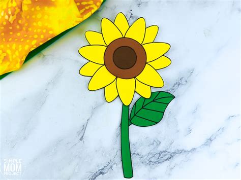 Free Printable Sunflower Craft Template Simple Mom Project