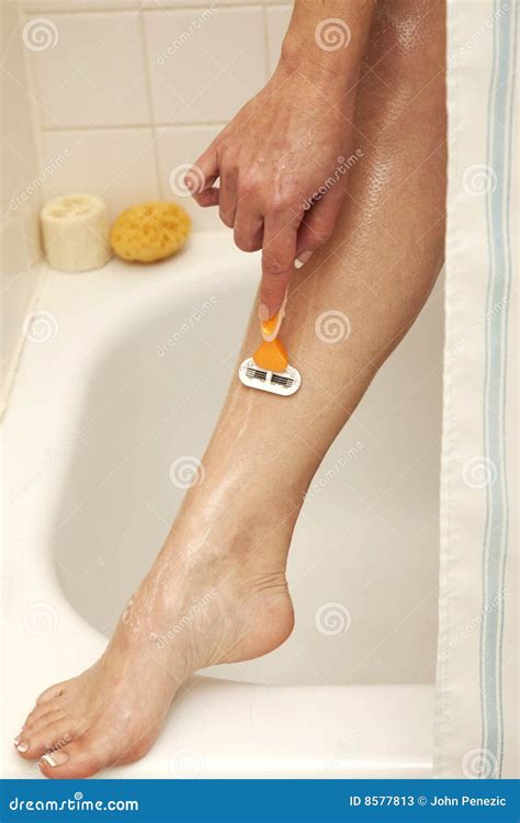 Shaving In Shower Stock Image Image Of Bath Hand Razor 8577813