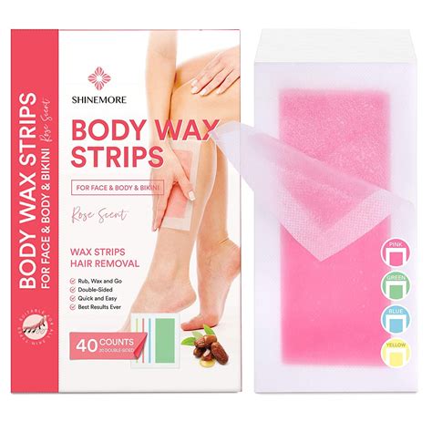 Body Wax Strips Wax Hair Removal For Women Rose Scent Wax Strips All Skin Types 40 Count