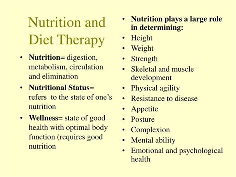Ppt Nutrition And Diet Therapy Powerpoint Presentation Free Download