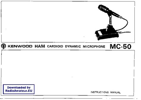 Kenwood Mc 50 Ham Cardioid Dynamic Microphone Service Manual Download