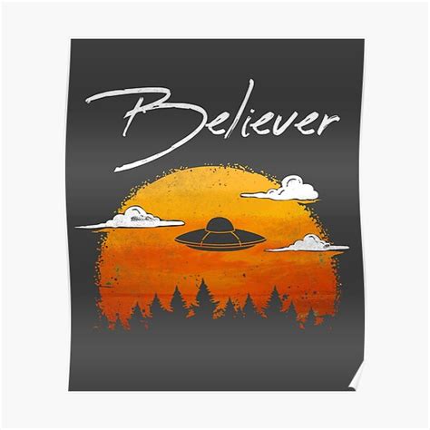 Alien UFO Believer Aliens In Flying Saucer Poster By Bicone Redbubble