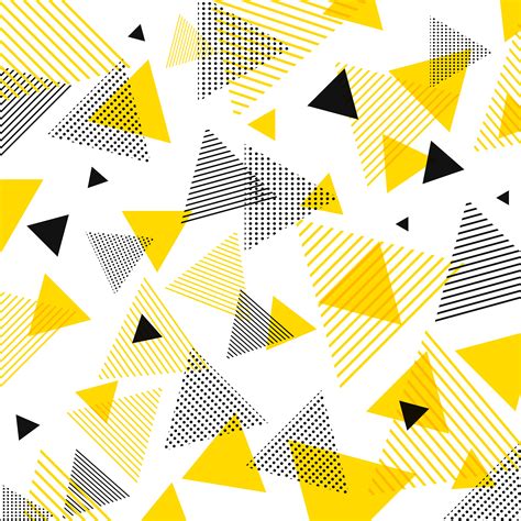 Abstract Modern Yellow Black Triangles Pattern With Lines