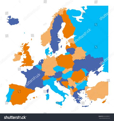 Political Map Europe European Ministates Included Vector De Stock