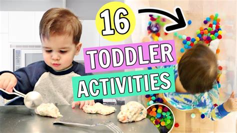 16 Toddler Activities You Can Do At Home 1 2 Year Olds Youtube