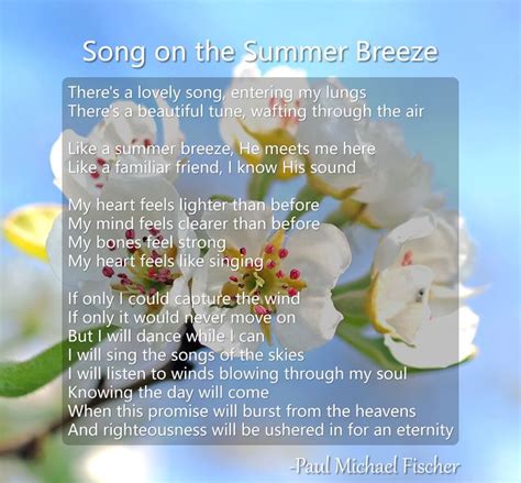 Song On The Summer Breeze By Paul Michael Fischer Summer Poems