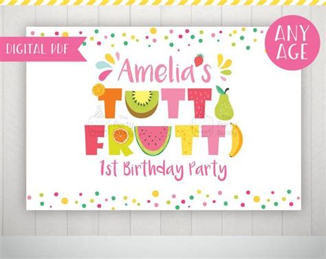 Twotti Frutti Party Pack Girls Sweet 2nd Birthday Tutti Fruity