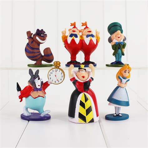 Hot Pcs Lot PVC Toy Alice In Wonderland Red Queen The Cheshire Cat Mad Hatter The March Hare