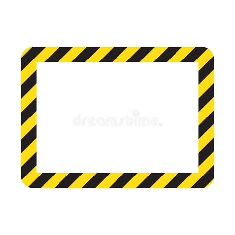 Warning Striped Frame Warning To Be Careful Potential Danger Yellow