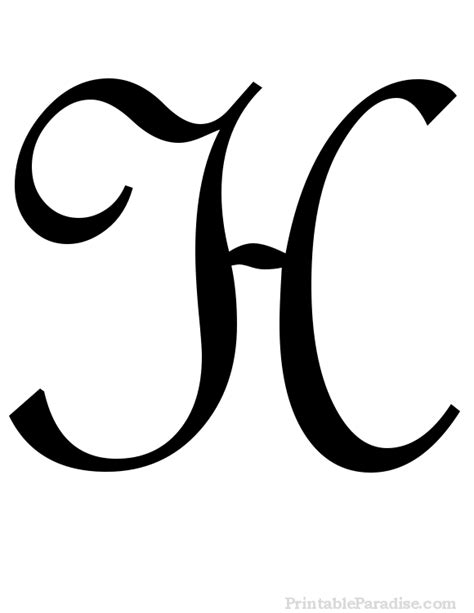 Printable Cursive Letter H Print Letter H In Cursive Writing