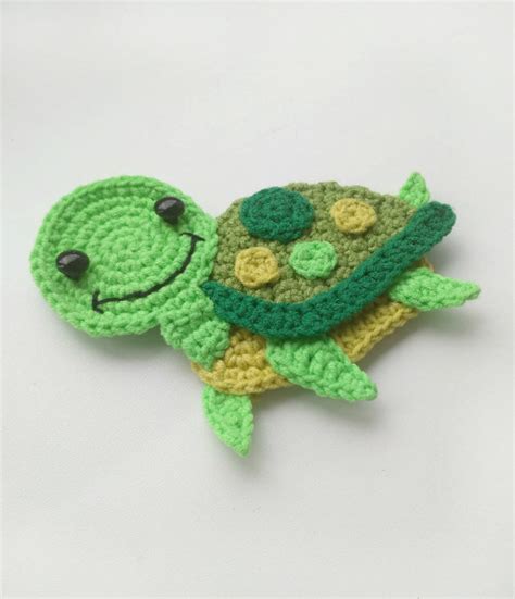 Pattern Turtle Applique Crochet Pattern Pdf Sea Creatures Etsy
