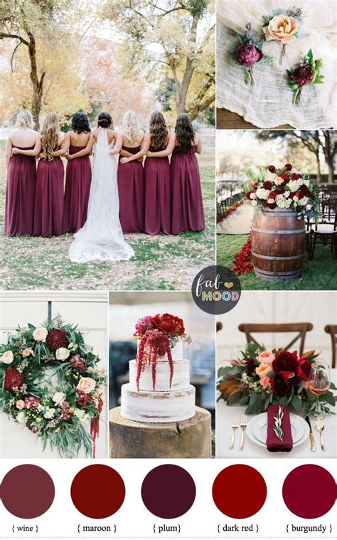 Burgundy Wedding Theme Autumn Wedding Shades Of Burgundy Maroon