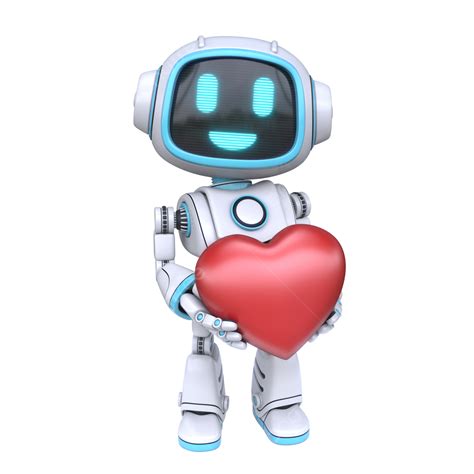 A Robot Holding Red Heart Png Vector Psd And Clipart With