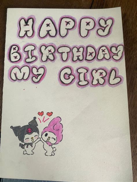 A Birthday Card For A Girl With An Image Of Two Cats Holding Hands And