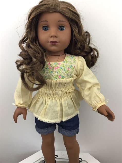 Tala Custom Ooak American Girl Doll Brown Curly Hair Blue Eyes Kaya