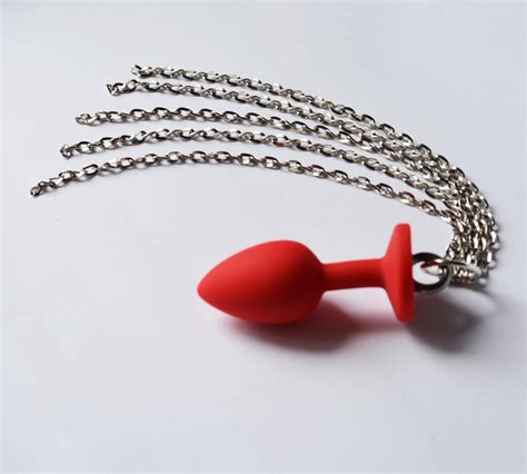 Red Chain Anal Plug Butt Plug With Chain Tail Anal Sex Toy In Etsy