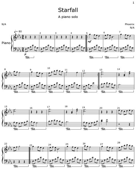 Starfall Sheet Music For Piano
