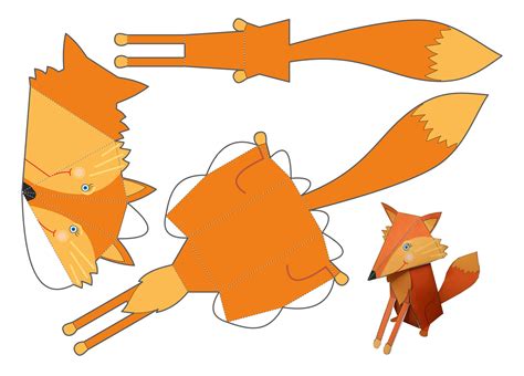 Printable Fox Papercraft Template For Cut Out