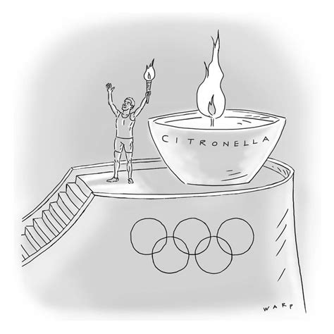 daily cartoon 080416 olympic torch new yorker cartoons daily cartoon olympics