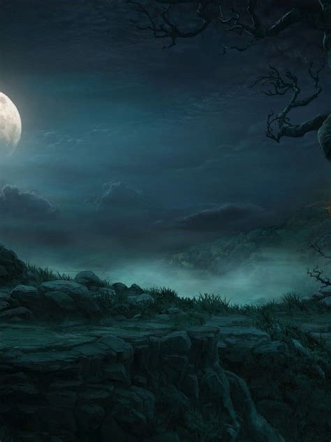 Free Download Dark Forest Moon Wallpaper Hd On Wallpaper 1080p Hd