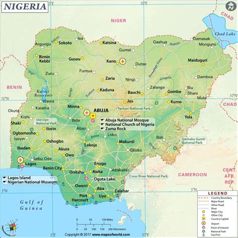 With interactive nigeria map, view regional highways maps, road situations, transportation, lodging guide, geographical map, physical maps and more information. Picture of map of nigeria - Pictures of nigerian map (Western Africa - Africa)