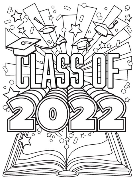 2022 Graduation Coloring Page