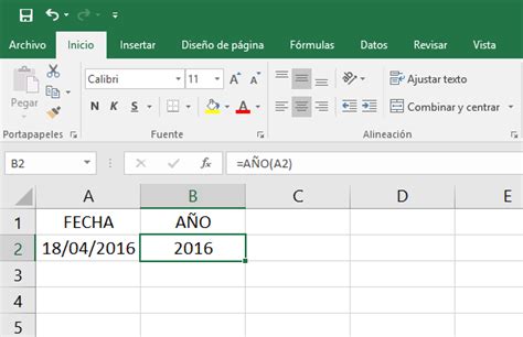 El Poder De Excel Funcion AÑo En Excel