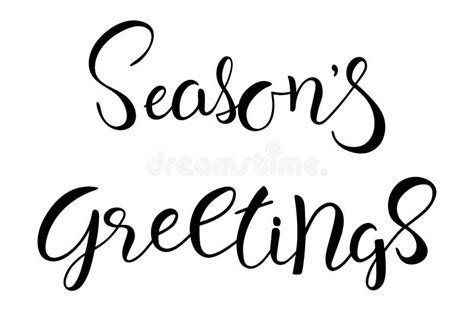 Seasons Greetings Hand Lettering Vector Stock Vector Illustration