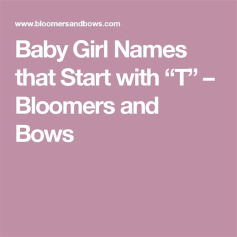 Girl Names That Start With T Baby Name Lists Bloomers And Bows