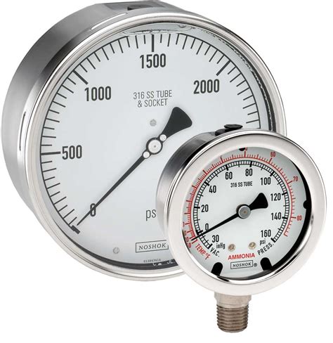 Noshok 400 Series All Stainless Steel Dryfillable Dial Indicating