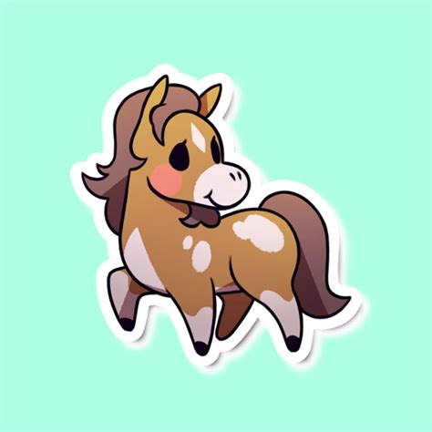 Super Kawaii Horse Sticker Adorable Hoovestock Friend For Etsy