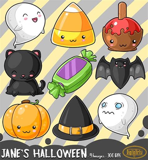 Kawaii Halloween Clipart Spooky Download Kawaii Design Etsy Kawaii