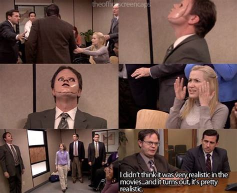 The Office Dwight Wearing The Dummys Face Makes Me Laugh The