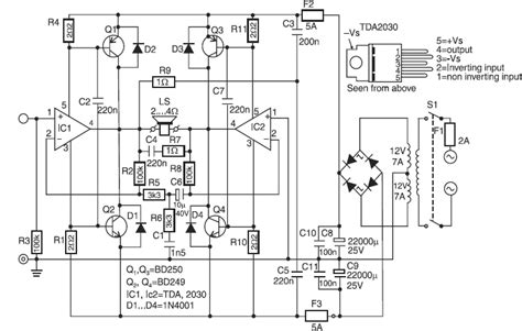 In double mode, it gives 6 watts on each divert, and in connect mode 19 watts yield. Stereo Amplifier Ic - Circuit Diagram Images