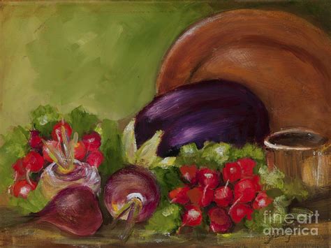 Eggplant And Radishes Painting By Pati Pelz Fine Art America