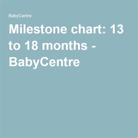 Milestone Chart 13 To 18 Months Milestone Chart 13 Month Old