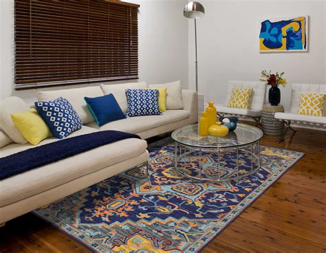 Navy Blue And Yellow Living Room Home Design Ideas