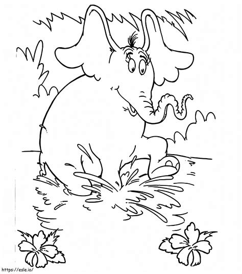 Horton Running coloring page