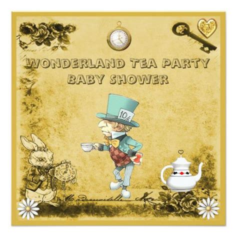 This theme really allows you to step into a fantasy world of upside down and back to front. 12 Cool Mad Hatter Tea Party Invitations | Kitty Baby Love