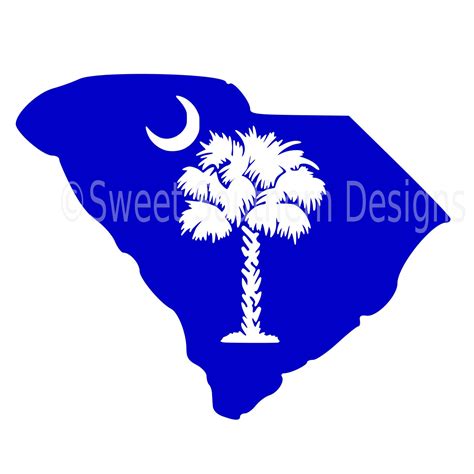 South Carolina With Palmetto Moon Svg Instant Download Design