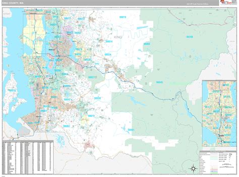 King County Wall Map Premium Style