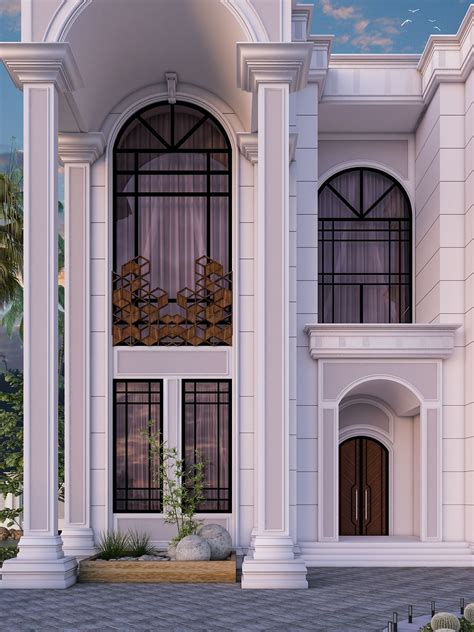 Neo Classic Villa Elevation On Behance In 2021 House Front Design
