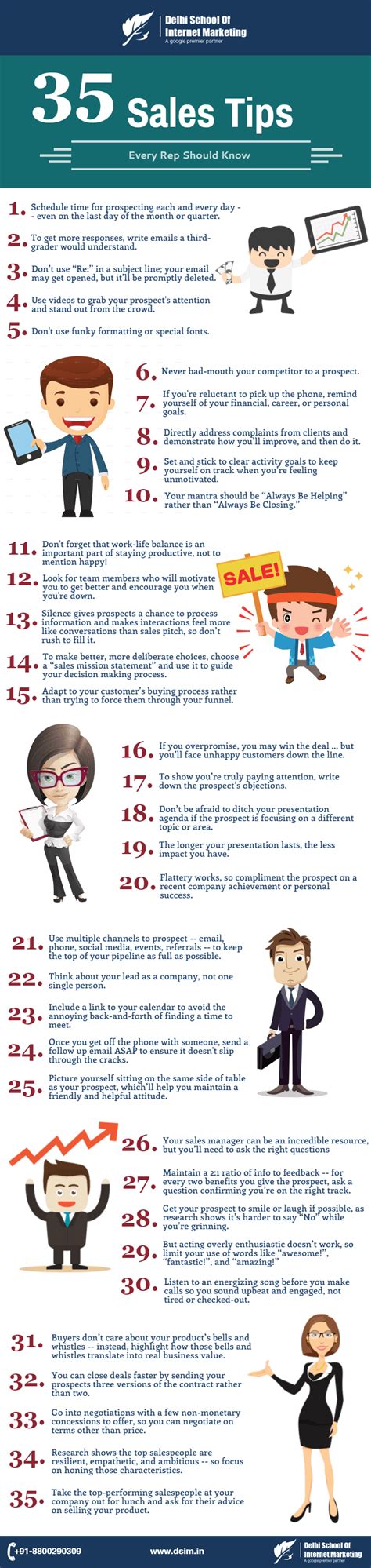 Infographic 35 Tips You Wont Succeed In Sales Without