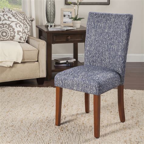 The parsons chair takes its name from its place of invention: HomePop Upholstered Parsons Chair in Blue & Reviews | Wayfair
