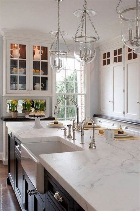 25 Amazing French Country Cottage Decor Ideas White Marble Kitchen