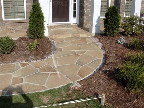 Stamped Concrete Front Porch Home Design Ideas