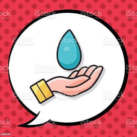 Conserve Water To Protect The Environment Doodle Speech Bubble Stock